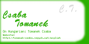 csaba tomanek business card